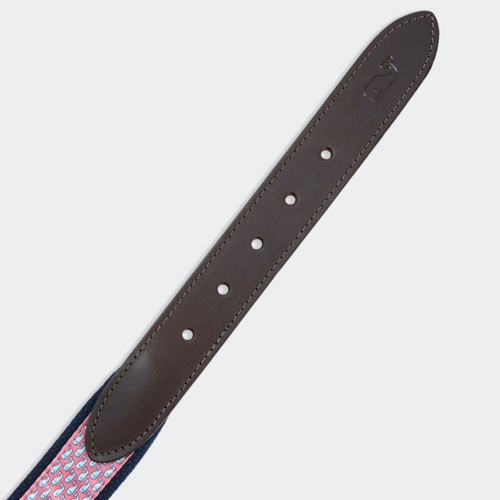 Vineyard Whale Canvas Club Belt- Raspberry - Picture 3 of 7